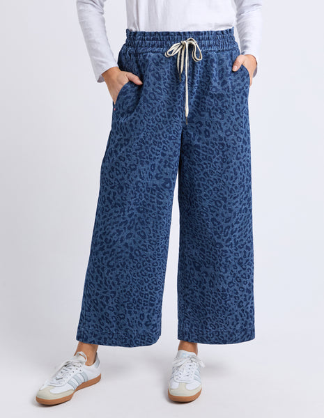 Elm Anna Animal Denim Pant Dark Blue | Shine On NZ