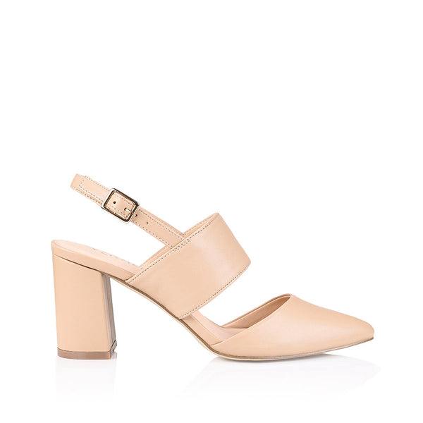 Kimmy Slim Strappy Heels by Verali - Nude