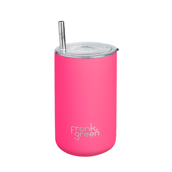 Frank Green Iced Coffee Cup with Straw Neon Pink Shine On NZ