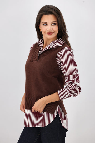 Shine On Label Elise Knitted Vest Chocolate Shine On NZ