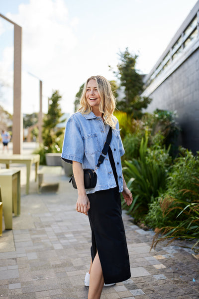 Shine On Essentials Maxi Tee Dress Black Shine On NZ