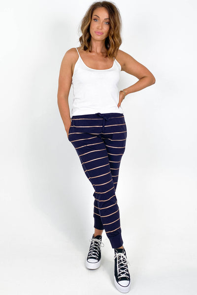 Blue and White Striped Pencil Pants Narrow Leg Pants Straight Leg Pants  Fair Trade, Gift for Her -  Singapore