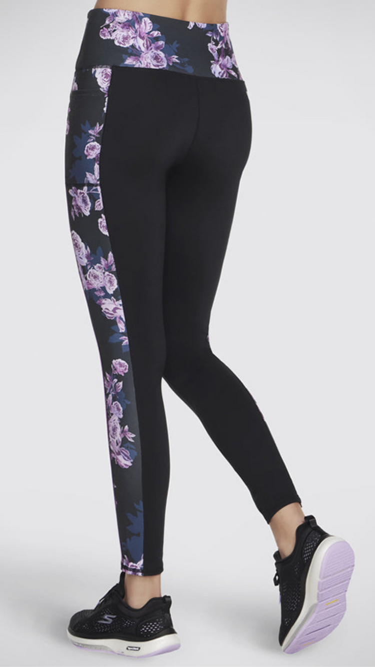 Skechers GO Walk Ribbed HIGH Waist Legging Grey/Purple XS at  Women's  Clothing store