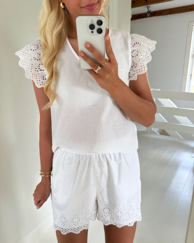 ONLY Lou Life Frill Top White | Shine On NZ