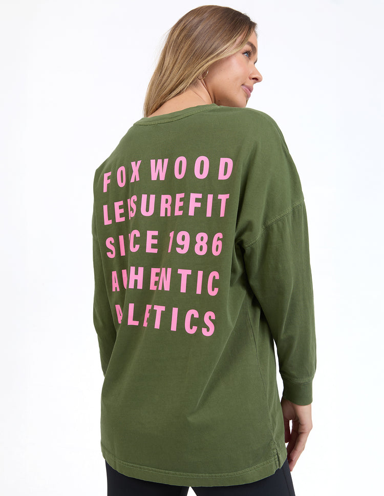 Foxwood Authentic L/S Tee Olive | Shine On NZ