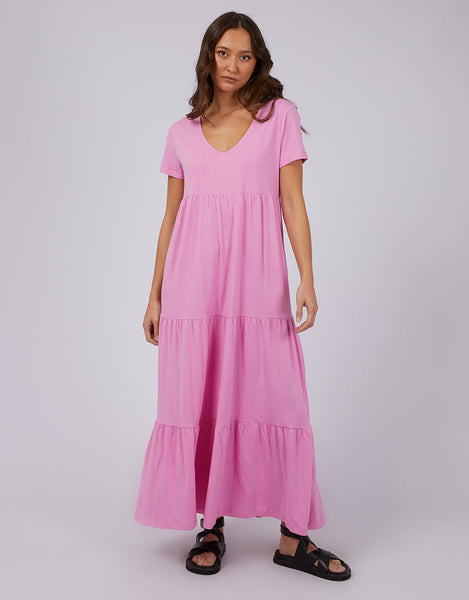 Silent Theory Lola Tiered Dress Bright Pink | Shine On NZ