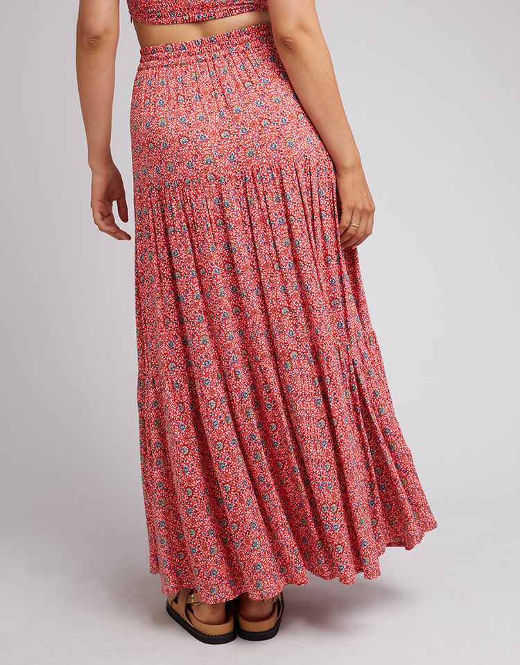 Long red outlet skirt nz