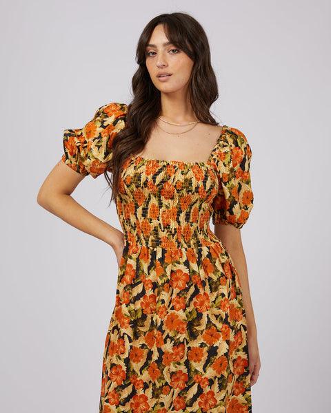 All About Eve Margot Floral Shirred Dress Print | Shine On NZ