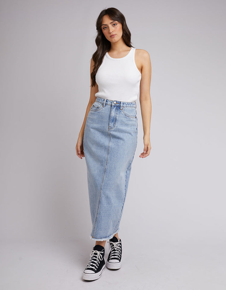 Distressed denim skirt nz best sale