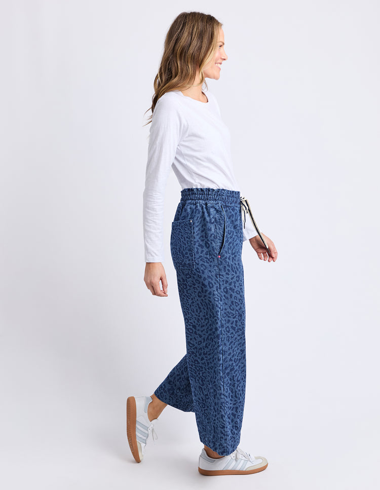 Elm Anna Animal Denim Pant Dark Blue | Shine On NZ