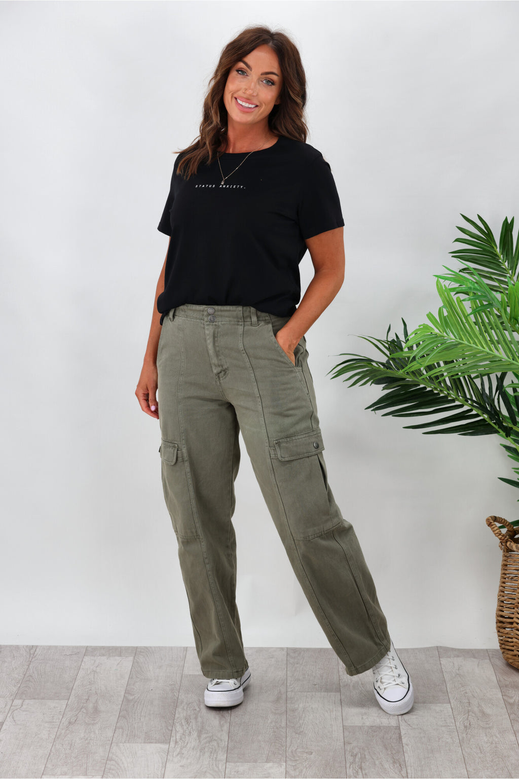 Stevie Cargo Flare Pant - Olive