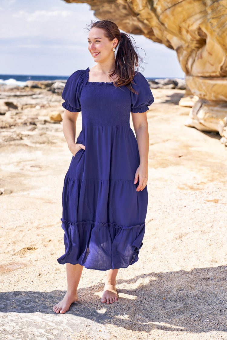 Coast navy odetta maxi dress online