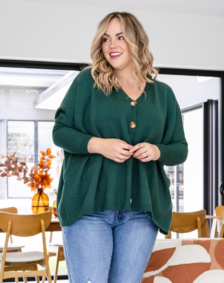 Bee Maddison Chelsea Knit Cardigan Forest | Shine On NZ