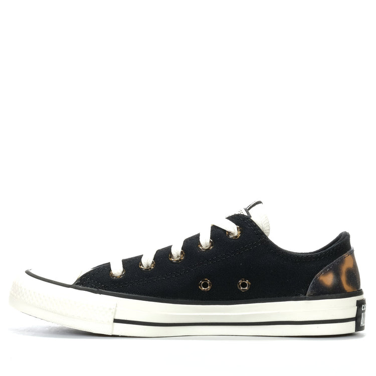 Converse black all star peached canvas ox outlet trainers