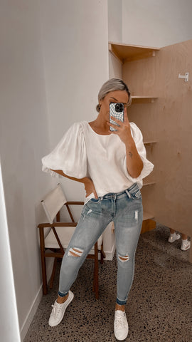 Georgia Ripped Light Wash Maternity Jeans