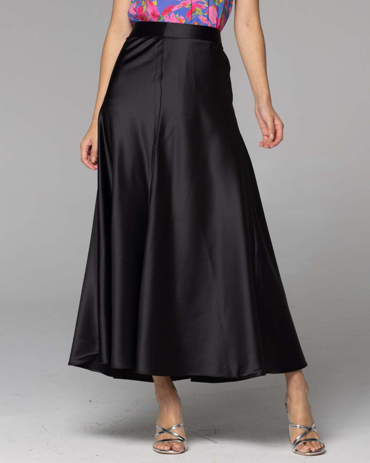 Fate Rock Steady Wide Leg Satin Pant Black