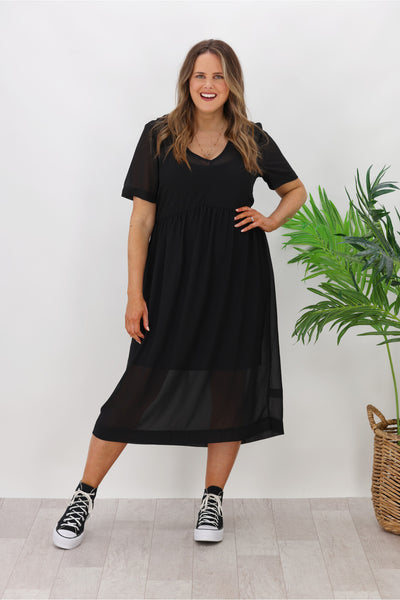 Gloss By Shine On Tori Empire Midi Dress Black | Shine On NZ
