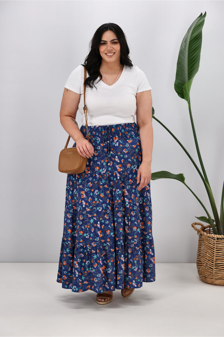 スカート [YOUHEE] FRILL DETAILED MAXI SKIRT BLUE MUSINSA公式 | YOUHEE FRILL DETAILED MAXI SKIRT BLUE
