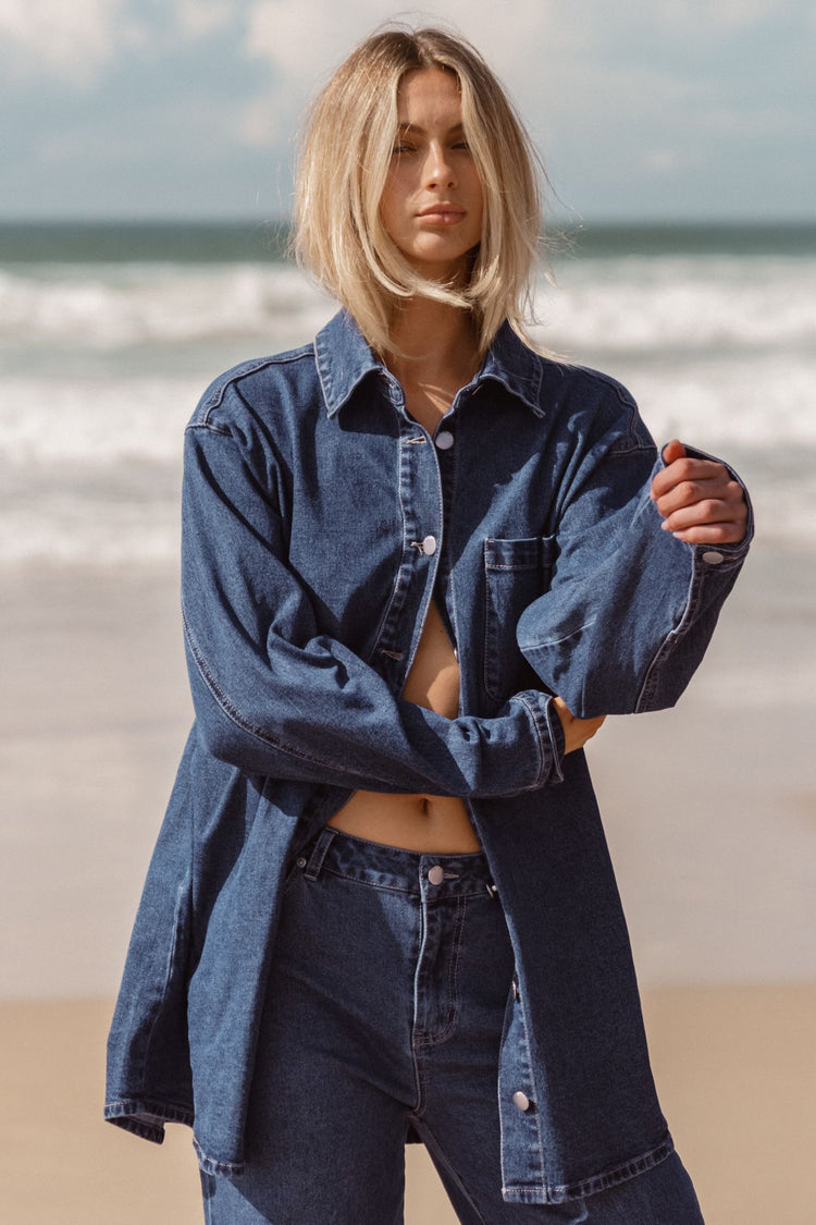 Sass Blue Denim Shacket Dress | Shine On NZ
