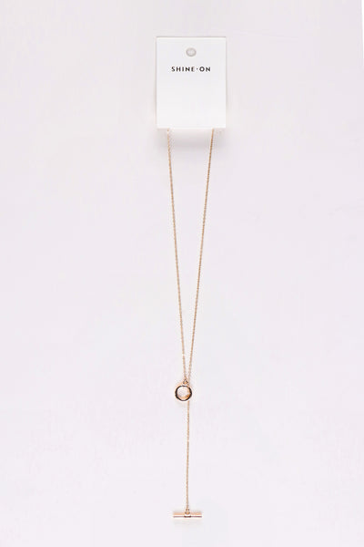 Shine On Label Threaded Fob Necklace Gold | Shine On NZ