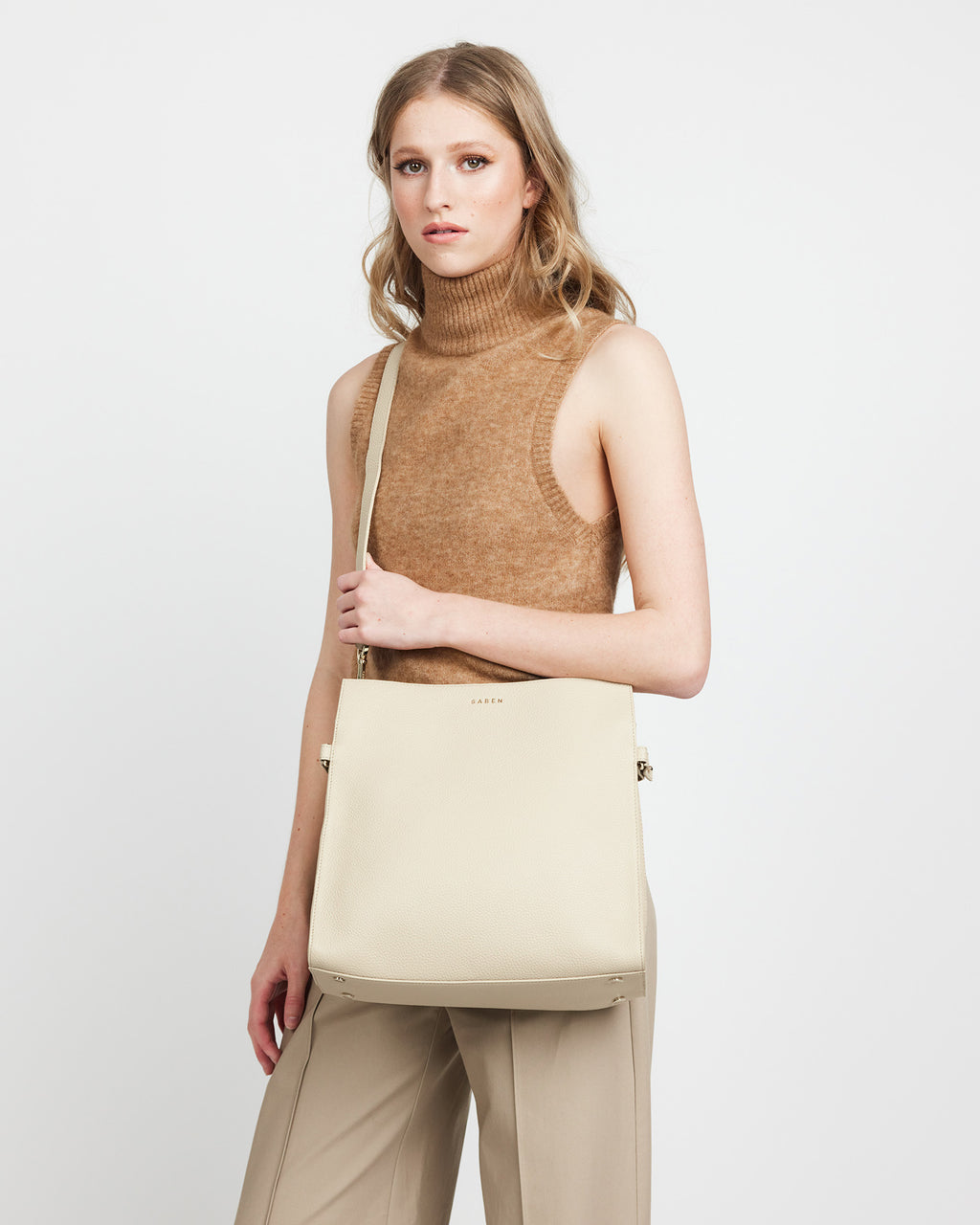 Saben Beatrice Shoulder Bag Biscotti Shine On NZ