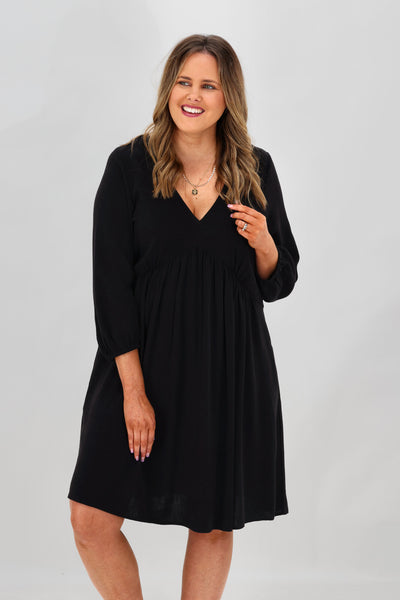 Sass Roxanne Tie Back Mini Dress Black | Shine On NZ