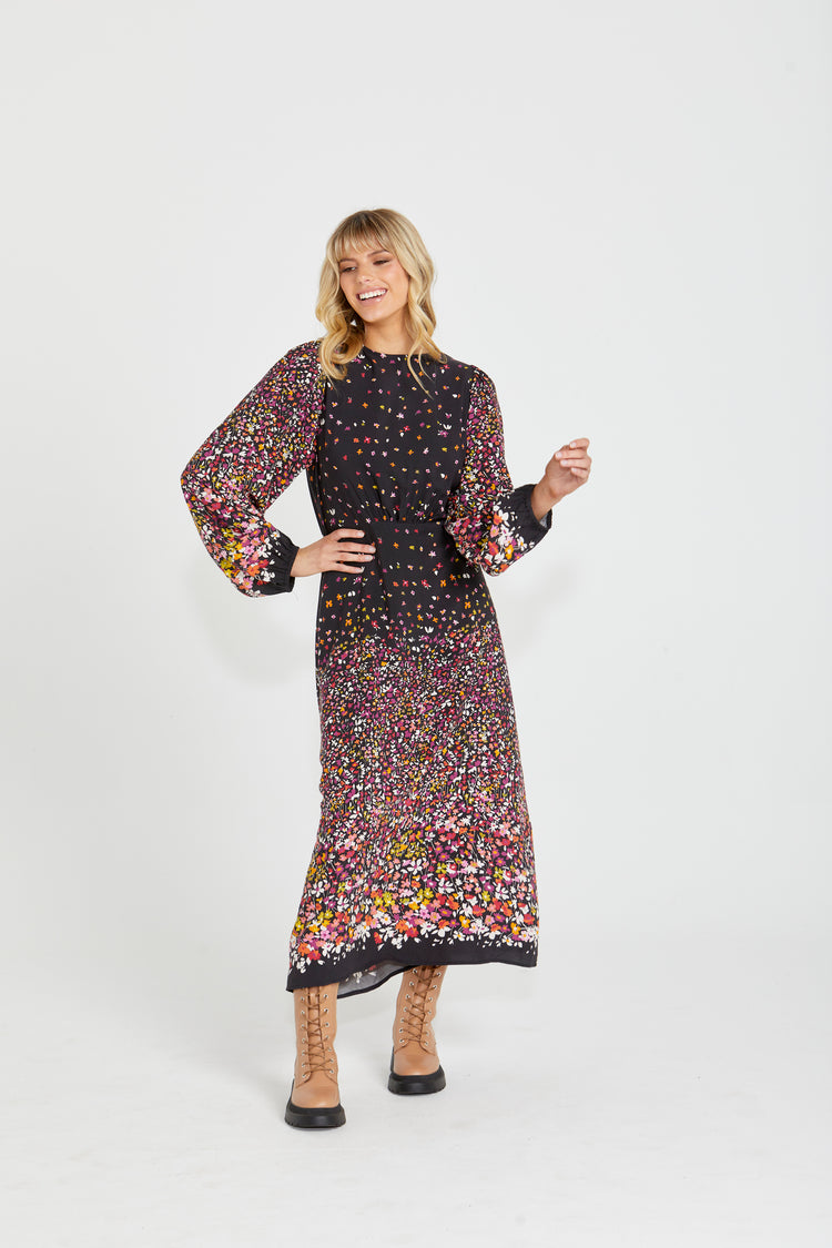 Ditsy long hotsell sleeve dress