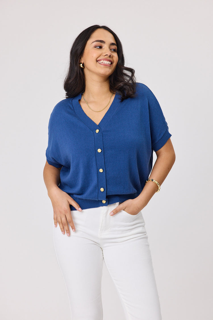 Shine On Label Zosia Batwing Cardigan Blue | Shine On NZ