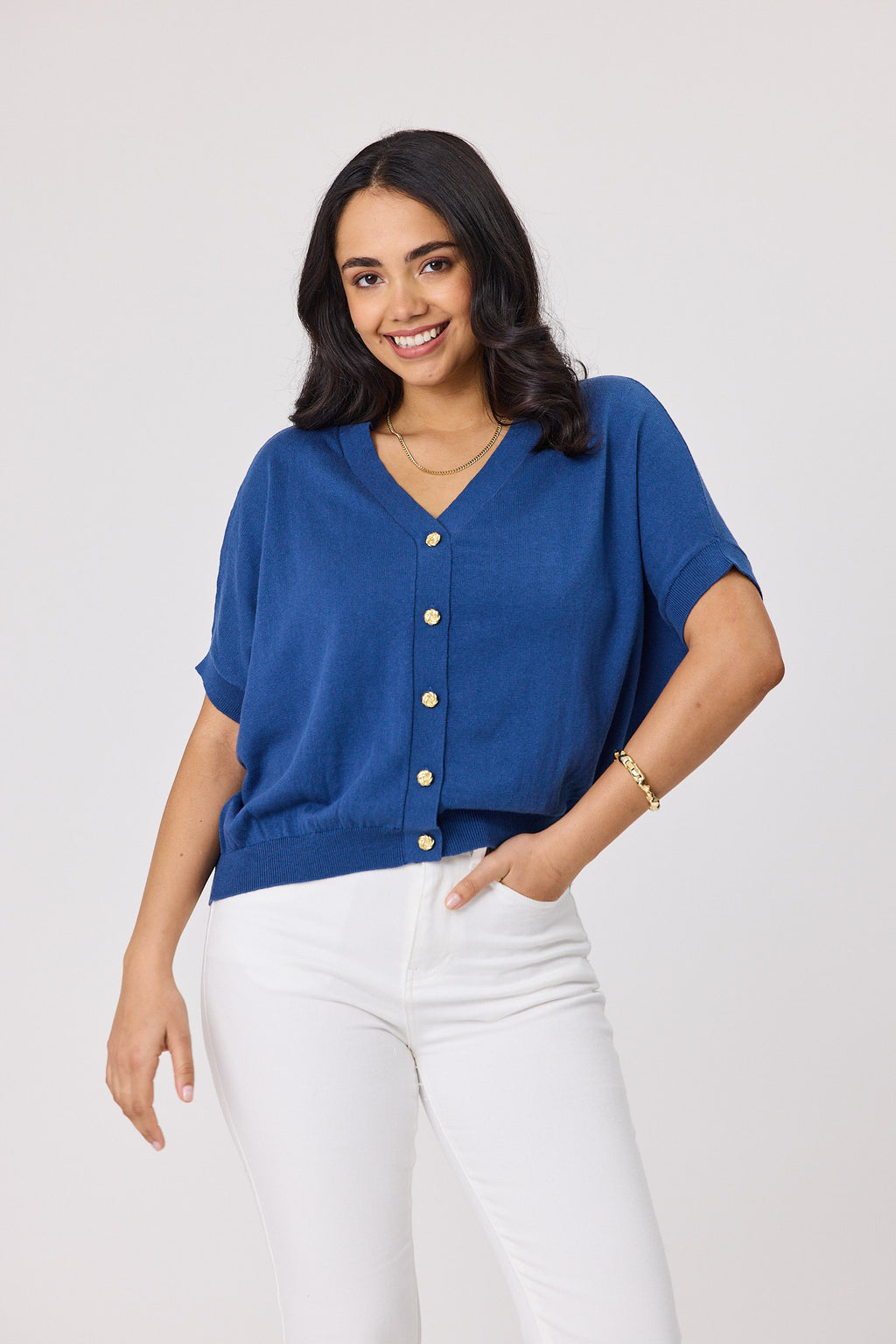Shine On Label Zosia Batwing Cardigan Blue | Shine On NZ