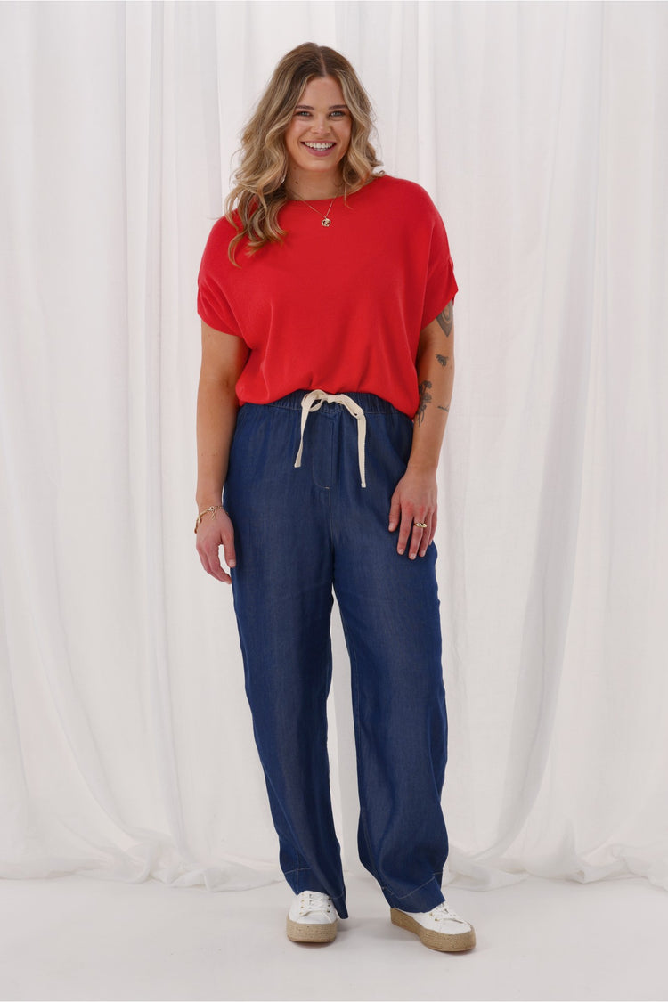 Shine On Label Denvah Lyocell Wide Leg Pant Indigo | Shine On NZ