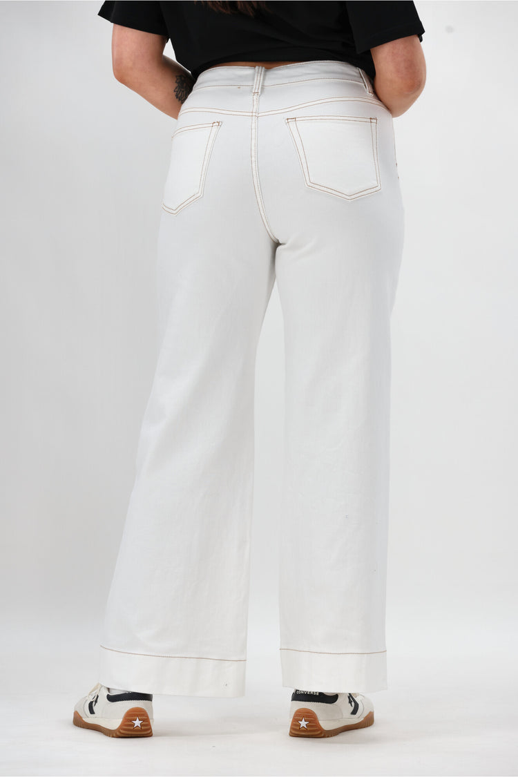 Shine On Label Kazniah Patch Pocket Wide Leg Jean Natural | Shine
