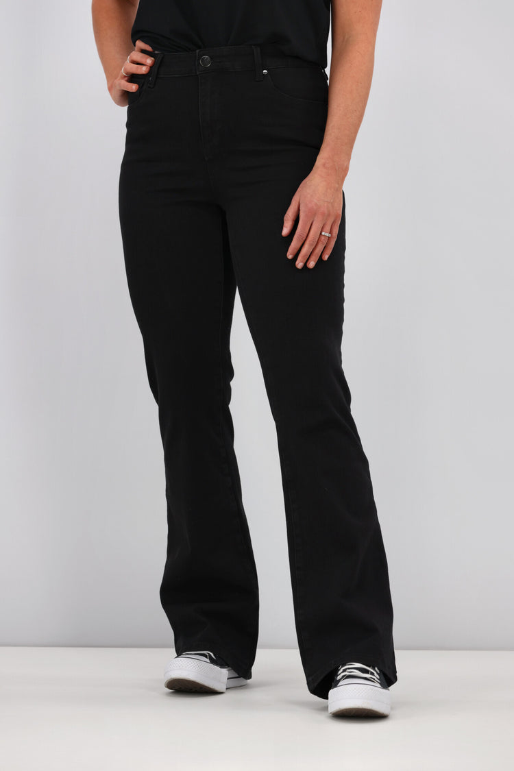 Shine On Label Sculpt Bootleg Jeans Full Length Black