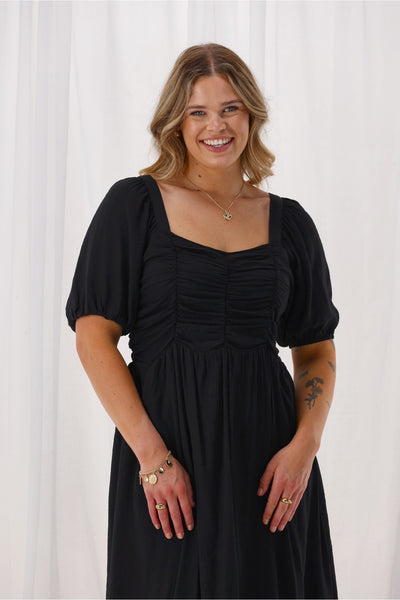 Shine On Label Paige Shirred Detail Dress Teal main image 1
