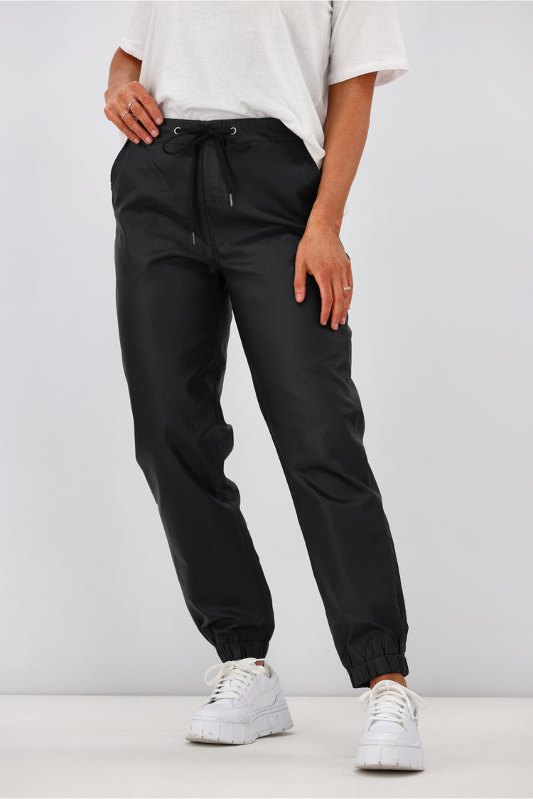 Wakee Julia Wetlook Jogger Black Shine On NZ