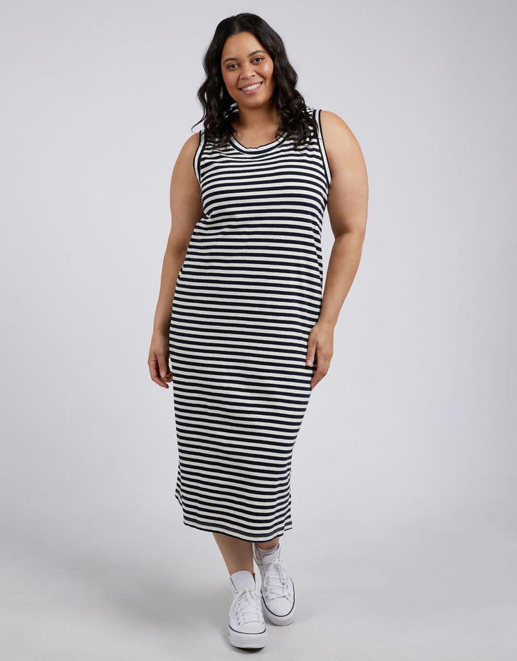 Black and white outlet striped tank dress