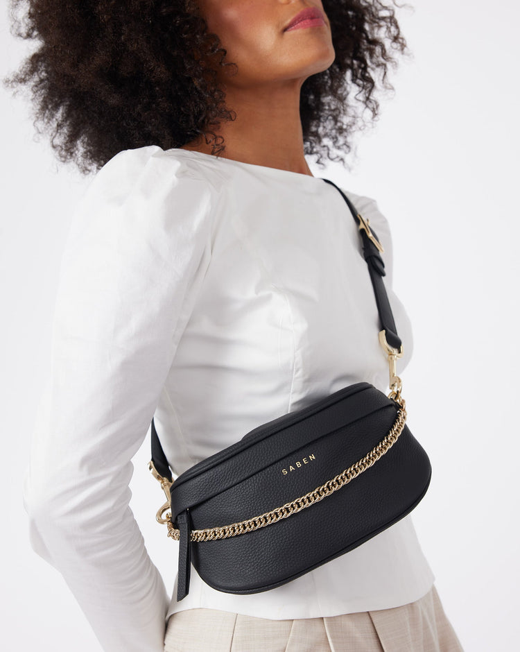 Saben Cleo Crossbody Bag Black Shine On NZ