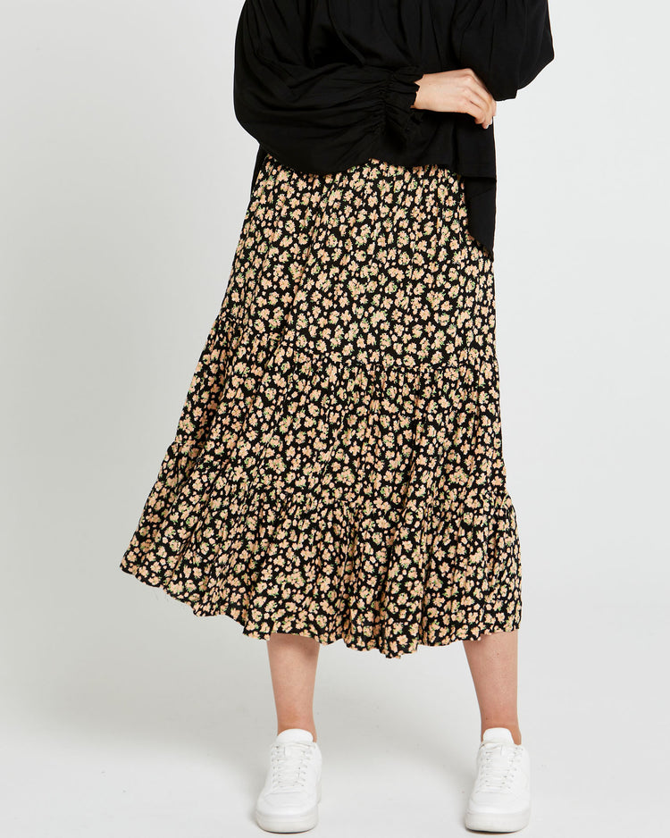 Floral midi outlet skirt nz