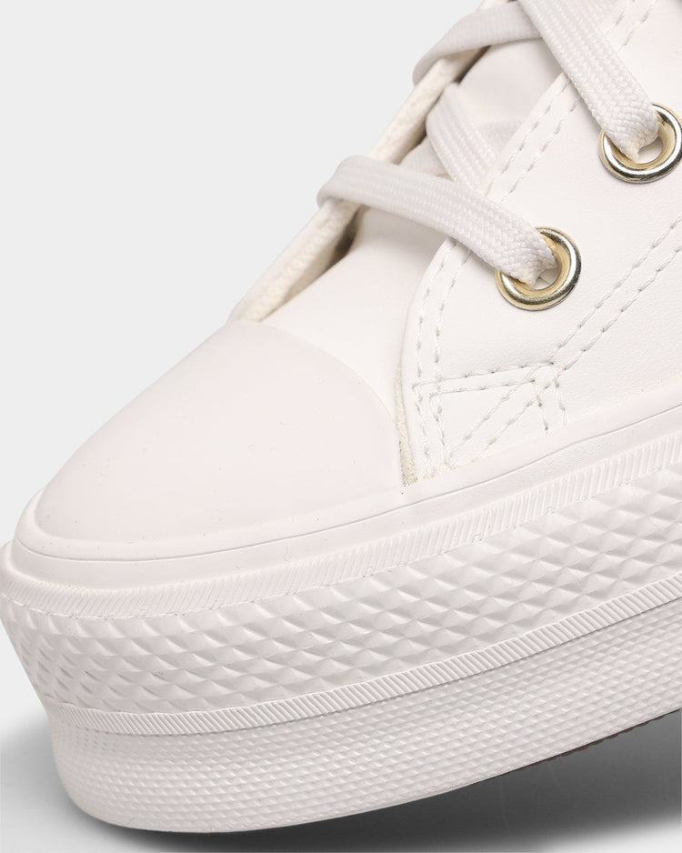 White leather rose hot sale gold converse