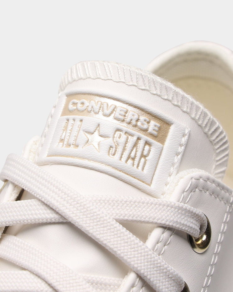 Converse white hotsell leather with gold