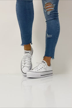 Chuck Taylor All Star Lift - Leather - Low White - Converse Shoes NZ | On NZ