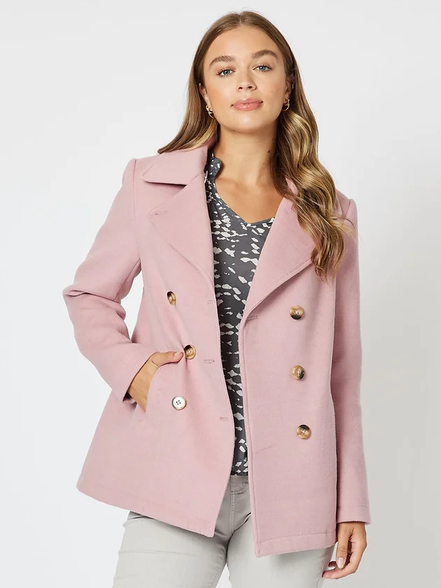 Blush pink outlet pea coat