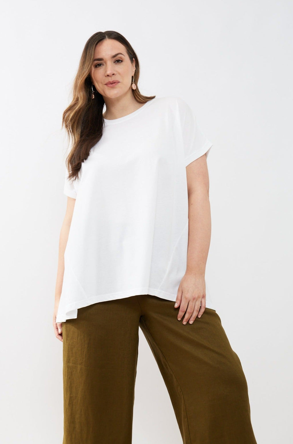 longline white t shirt women's