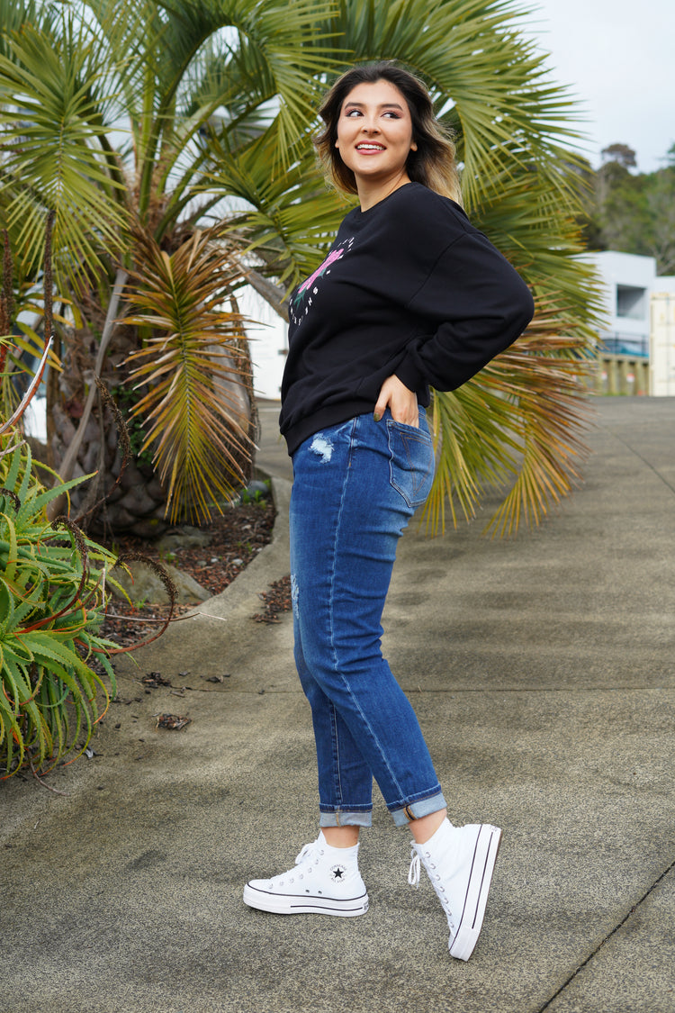 Shine On Label Kaiko Slim Leg Turn Up Cuff Jean Indigo | Shine On NZ
