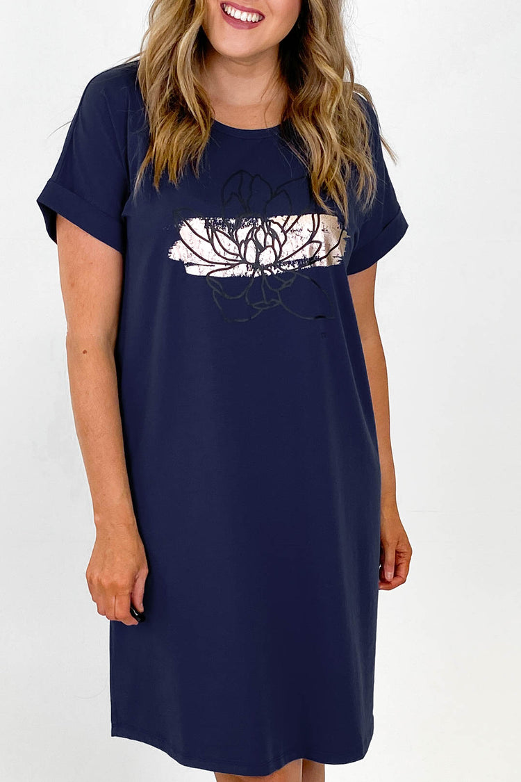 Betty Basics Zena T-Shirt Dress Persian Blue