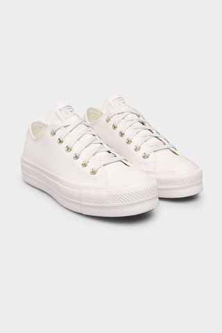 Converse Chuck Taylor Synthetic Leather Lift Low Vintage White