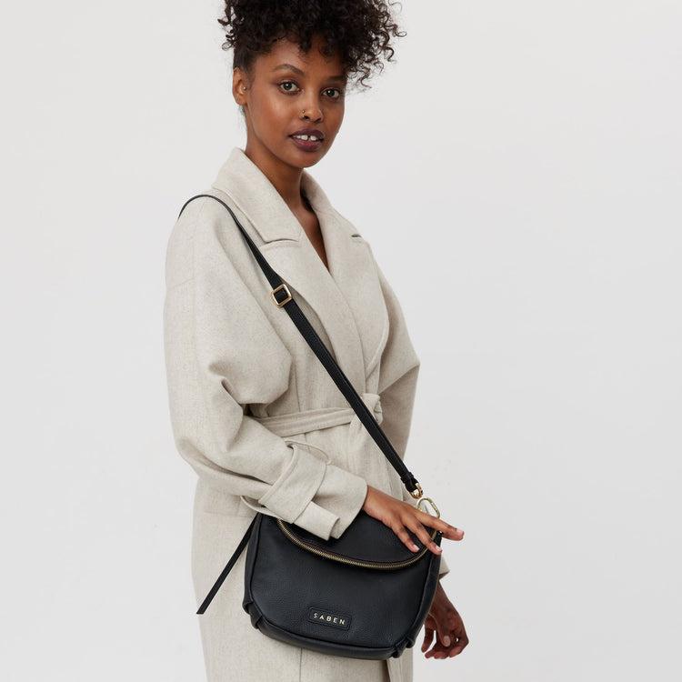 Saben Fifi Crossbody Bag Black Shine On NZ