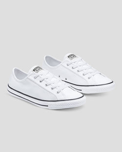Converse Chuck Taylor Dainty Leather Low White Shine On NZ